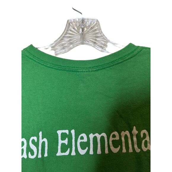 Anvil Pre-Shrunk Large Green Graphic Surfer Frog Cash Elementary T-Shirt - Picture 7 of 8